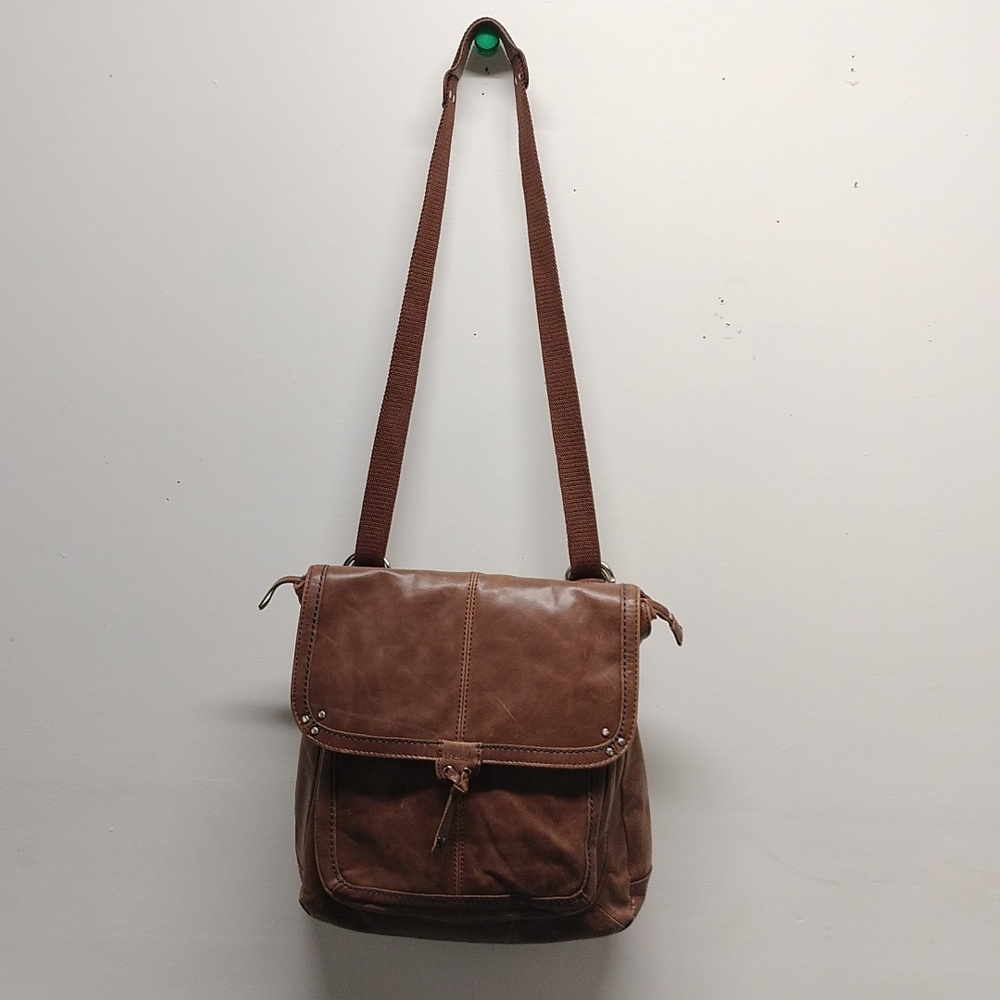 The Sak brown leather backpack/crossbody/shoulder bag.